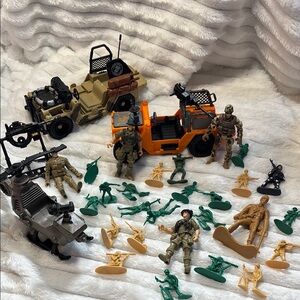 Vintage Military Vehicles and Action Figures Bundle